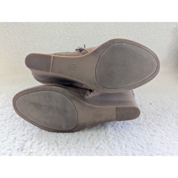 A New Day Light Brown Women Wedge Boot With Side Zip Size 9, Faux Sued Leather - Picture 9 of 9